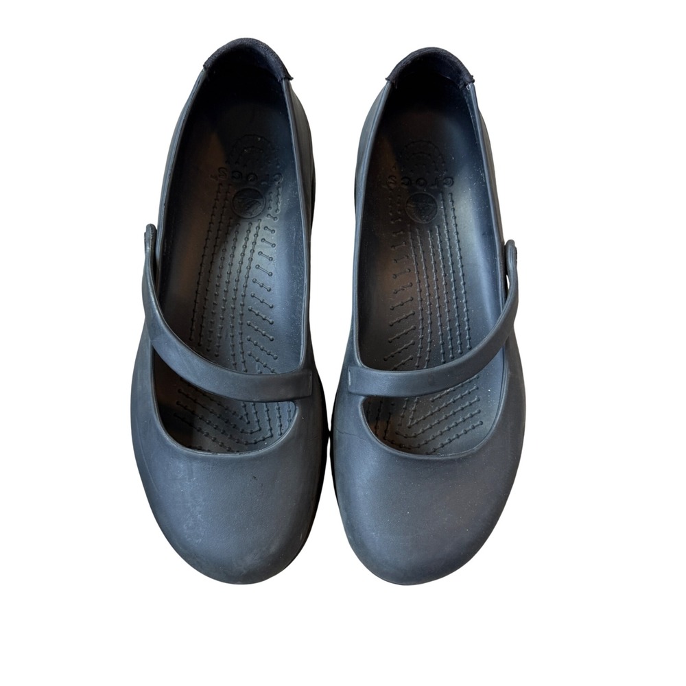 Crocs Mary Jane Black Croslite Comfort Flats Shoes Women's Size 9